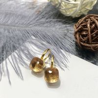 Sweet Solid Color Copper Plating Inlay Zircon Ear Hook 1 Pair sku image 13