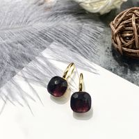 1 Pair Vacation Square Plating Inlay Copper Artificial Crystal Earrings sku image 116