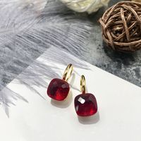 1 Pair Vacation Square Plating Inlay Copper Artificial Crystal Earrings sku image 43