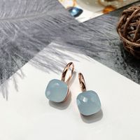 1 Pair Vacation Square Plating Inlay Copper Artificial Crystal Earrings sku image 51