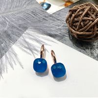 1 Pair Vacation Square Plating Inlay Copper Artificial Crystal Earrings sku image 54
