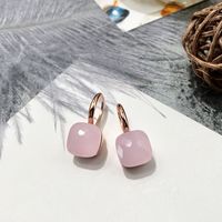 1 Pair Vacation Square Plating Inlay Copper Artificial Crystal Earrings sku image 48