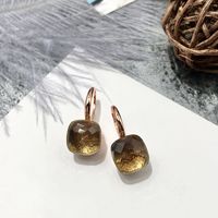 1 Pair Vacation Square Plating Inlay Copper Artificial Crystal Earrings sku image 56