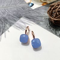 1 Pair Vacation Square Plating Inlay Copper Artificial Crystal Earrings sku image 52