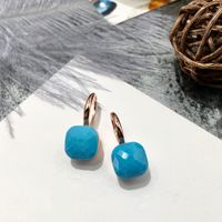 1 Pair Vacation Square Plating Inlay Copper Artificial Crystal Earrings sku image 53