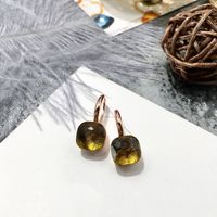 1 Pair Vacation Square Plating Inlay Copper Artificial Crystal Earrings sku image 134