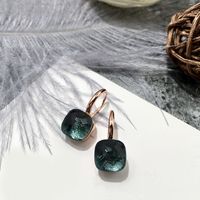 1 Pair Vacation Square Plating Inlay Copper Artificial Crystal Earrings sku image 60