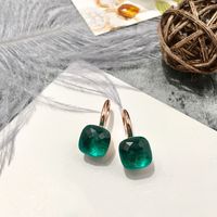 1 Pair Vacation Square Plating Inlay Copper Artificial Crystal Earrings sku image 61