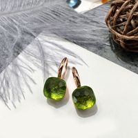 1 Pair Vacation Square Plating Inlay Copper Artificial Crystal Earrings sku image 136