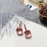 1 Pair Vacation Square Plating Inlay Copper Artificial Crystal Earrings sku image 65