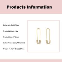 Ins Style Paper Clip Copper Inlay Zircon Earrings 1 Pair main image 3
