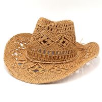 Unisex Fashion Solid Color Big Eaves Straw Hat main image 6