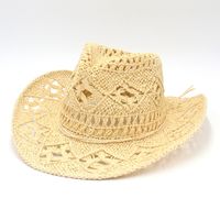 Unisex Fashion Solid Color Big Eaves Straw Hat main image 4