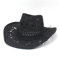 Unisex Fashion Solid Color Big Eaves Straw Hat main image 5