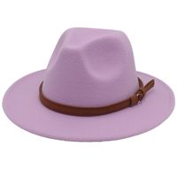Unisex Fashion Solid Color Big Eaves Cloche Hat main image 5