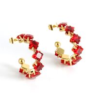 Fashion Geometric Stainless Steel Gold Plated Zircon Earrings 1 Pair sku image 3