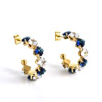 Fashion Geometric Stainless Steel Gold Plated Zircon Earrings 1 Pair sku image 8