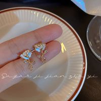 Sweet Geometric Butterfly Bow Knot Imitation Pearl Alloy Inlay Rhinestones Women's Earrings 1 Pair sku image 296