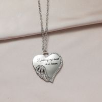 1 Piece Fashion Letter Heart Shape Alloy Inlay Rhinestones Women's Pendant Necklace main image 4