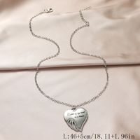 1 Pieza Moda Letra Forma De Corazón Aleación Embutido Diamantes De Imitación Mujeres Collar Colgante main image 2