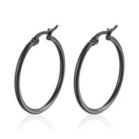 Fashion Solid Color Titanium Steel Plating Hoop Earrings 1 Pair sku image 23