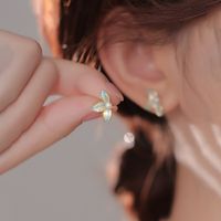 Sweet Geometric Butterfly Bow Knot Imitation Pearl Alloy Inlay Rhinestones Women's Earrings 1 Pair sku image 234