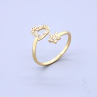 Fashion Heart Shape Butterfly Horse Copper Plating Zircon Open Ring main image 6