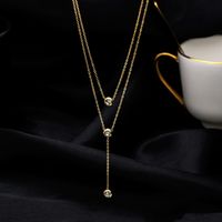 Simple Style Geometric Titanium Steel Plating Rhinestones Pendant Necklace 1 Piece sku image 1