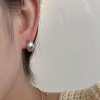 1 Paire Mode Géométrique Couleur Unie Métal Placage Femmes Boucles D'oreilles main image 3