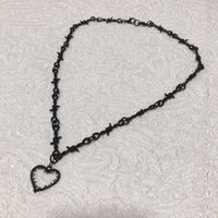 1 Piece Hip-hop Heart Shape Alloy Metal Chain Unisex Pendant Necklace main image 3