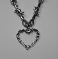 1 Piece Hip-hop Heart Shape Alloy Metal Chain Unisex Pendant Necklace main image 4