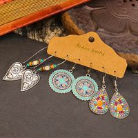 1 Set Retro Leaves Alloy Enamel Women's Drop Earrings main image 1