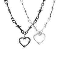 1 Piece Hip-hop Heart Shape Alloy Metal Chain Unisex Pendant Necklace main image 5