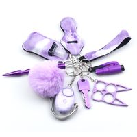 1 Set Fashion Solid Color Metal Keychain sku image 6