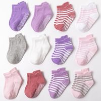 Children Unisex Cute Round Dots Solid Color Cotton Jacquard Ankle Socks One Pair main image 3