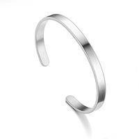 Simple Style Solid Color Stainless Steel Plating Bangle 1 Piece sku image 1