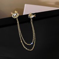 Fashion Oval Flower Butterfly Copper Inlay Rhinestones Pearl Women's Brooches sku image 87