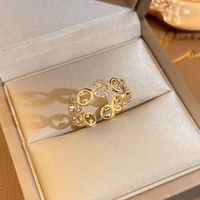 Fashion Heart Shape Flower Bow Knot Copper Zircon Open Ring In Bulk sku image 83