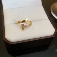 Fashion Heart Shape Flower Bow Knot Copper Zircon Open Ring In Bulk sku image 126