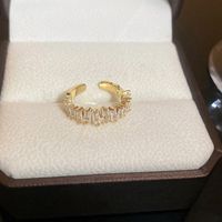 Fashion Heart Shape Flower Bow Knot Copper Zircon Open Ring In Bulk sku image 75