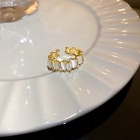 Fashion Heart Shape Flower Bow Knot Copper Zircon Open Ring In Bulk sku image 77