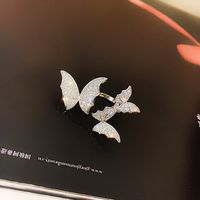 Fashion Heart Shape Flower Bow Knot Copper Zircon Open Ring In Bulk sku image 157