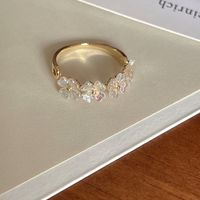 Fashion Heart Shape Flower Bow Knot Copper Zircon Open Ring In Bulk sku image 25
