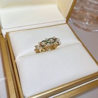 Fashion Heart Shape Flower Bow Knot Copper Zircon Open Ring In Bulk sku image 15