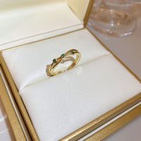 Fashion Heart Shape Flower Bow Knot Copper Zircon Open Ring In Bulk sku image 1