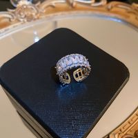 Fashion Heart Shape Flower Bow Knot Copper Zircon Open Ring In Bulk sku image 131