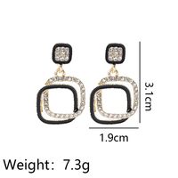 1 Pair Fashion Double Ring Alloy Enamel Plating Inlay Rhinestones Women's Drop Earrings main image 3