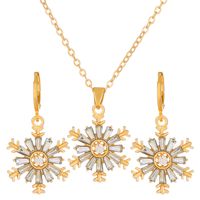 Fashion Heart Shape Butterfly Copper Gold Plated Silver Plated Inlay Zircon Necklace 1 Set sku image 20
