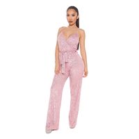 Retro Solid Color Polyester Full Length Sequins Jumpsuits main image 2