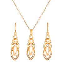 Fashion Heart Shape Butterfly Copper Gold Plated Silver Plated Inlay Zircon Necklace 1 Set sku image 6